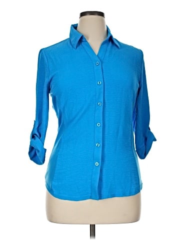 Ashley Blue 3/4 Sleeve Blouse (view 1)