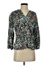 St. John's Bay Floral Teal 3/4 Sleeve Blouse Size S - photo 1