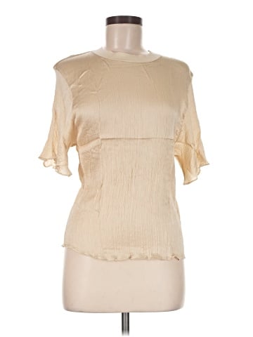 Vince. Short Sleeve Silk Top (view 1)