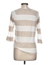 Soft Joie 100% Cotton Stripes Tan Ivory 3/4 Sleeve T-Shirt Size L - photo 2