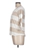 Soft Joie 100% Cotton Stripes Tan Ivory 3/4 Sleeve T-Shirt Size L - photo 5