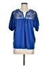 Kaktus 100% Polyester Blue Short Sleeve Blouse Size M - photo 1