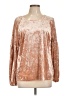 LC Lauren Conrad Brown Long Sleeve Blouse Size L - photo 1