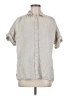 J.Crew 100% Linen Solid Gray Short Sleeve Button-Down Shirt Size M (estimated, tall) - photo 1