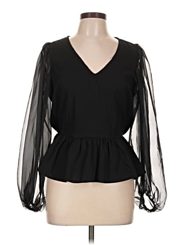Peach Long Sleeve Blouse (view 1)
