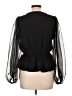 Peach 100% Polyester Black Long Sleeve Blouse Size L - photo 2