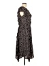 Gap 100% Polyester Paisley Black Casual Dress Size L - photo 4