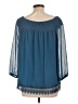 AB Studio 100% Polyester Teal 3/4 Sleeve Blouse Size L - photo 2
