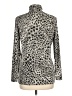J. McLaughlin Animal Print Silver Long Sleeve Turtleneck Size L - photo 2