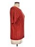 August Silk 100% Silk Red Short Sleeve Top Size L - photo 4