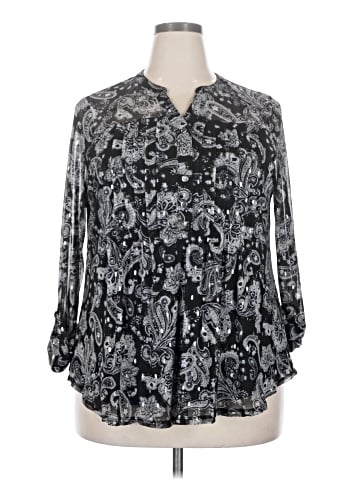 Roz & Ali Long Sleeve Blouse (view 1)