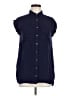 BD Collection Blue Sleeveless Button-Down Shirt Size M - photo 1