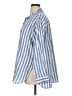 Old Navy Stripes Blue 3/4 Sleeve Button-Down Shirt Size XL - photo 5