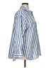 Old Navy Stripes Blue 3/4 Sleeve Button-Down Shirt Size XL - photo 4