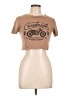 Romwe Brown Short Sleeve T-Shirt Size L - photo 1