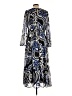Ann Taylor LOFT 100% Polyester Paisley Blue Casual Dress Size 12 - photo 2
