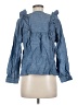J.Crew 100% Cotton Blue Long Sleeve Blouse Size 8 - photo 2