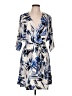 Veronica M. Print Blue Casual Dress Size L - photo 1