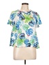 Rebecca Malone Tropical Blue Short Sleeve Blouse Size L - photo 1