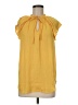 Ann Taylor LOFT 100% Polyester Yellow Short Sleeve Blouse Size M - photo 1