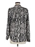 INC International Concepts 100% Polyester Silver Long Sleeve Blouse Size 8 - photo 2