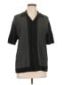 Rag & Bone Color Block Black Short Sleeve Button-Down Shirt Size L - photo 1