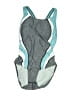 Speedo Chevron-herringbone Gray One Piece Swimsuit Size 12 - photo 1