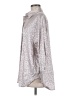 Glam 100% Polyester Animal Print Silver Long Sleeve Blouse Size M - photo 5