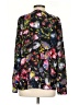 J.Crew 100% Silk Print Black Long Sleeve Silk Top Size S (tall) - photo 2