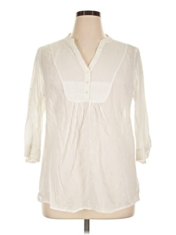 Gap Outlet 3/4 Sleeve Button-Down Shirt (view 1)