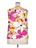 Nine West 100% Polyester Yellow Pink Sleeveless Blouse Size XXL - photo 2