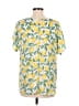 West Kei 100% Polyester Yellow Short Sleeve Blouse Size M - photo 2