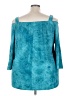 Avenue Teal 3/4 Sleeve Blouse Size 26 - 28 Plus - photo 2