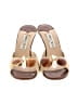 Jimmy Choo 100% Leather Ivory Tan Sandals Size EU 37 1/2 - photo 2