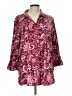 Kim Rogers Paisley Burgundy 3/4 Sleeve Blouse Size L - photo 1