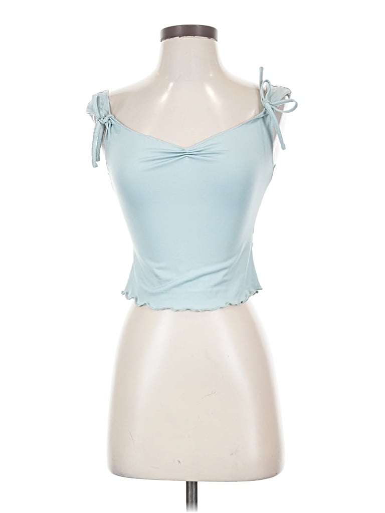 Pre-owned Cider Tank Top Blue Strapless Neckline Tops