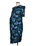Dan Howard Maternities 100% Rayon Print Blue Casual Dress Size M - photo 1