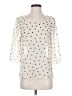 Everly 100% Polyester Polka Dots Ivory 3/4 Sleeve Blouse Size S - photo 1
