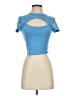 TNA Blue Short Sleeve Turtleneck Size S - photo 1