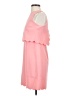 Ann Taylor LOFT 100% Polyester Solid Pink Casual Dress Size 0 Petite - photo 5