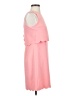 Ann Taylor LOFT 100% Polyester Solid Pink Casual Dress Size 0 Petite - photo 4