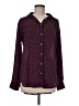 Stylus 100% Polyester Polka Dots Burgundy Long Sleeve Blouse Size M - photo 1