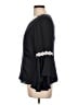 NANETTE Nanette Lepore 100% Polyester Black 3/4 Sleeve Blouse Size L - photo 5
