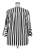 INC International Concepts 100% Polyester Stripes Black Silver 3/4 Sleeve Blouse Size 2X - photo 2