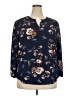 Fun2Fun Floral Blue Long Sleeve Blouse Size XXL - photo 1