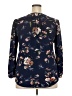 Fun2Fun Floral Blue Long Sleeve Blouse Size XXL - photo 2