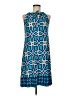 Just... Taylor Print Blue Casual Dress Size 6 - photo 1