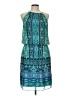 London Times 100% Polyester Paisley Teal Cocktail Dress Size 10 - photo 1