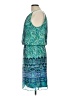 London Times 100% Polyester Paisley Teal Cocktail Dress Size 10 - photo 5