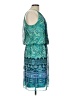 London Times 100% Polyester Paisley Teal Cocktail Dress Size 10 - photo 4